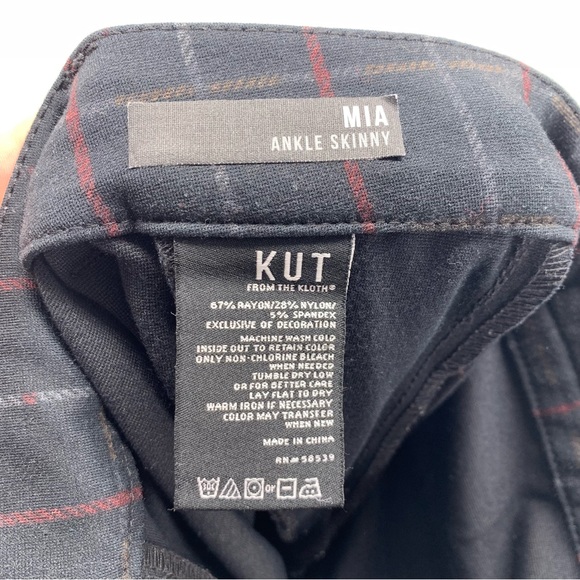 Kut From the Kloth Mia Ankle Skinny Plaid Pants Size 6 - Picture 5 of 8